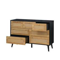 Swish Furniture Manila Black & Pvc Rattan Chest Of 7 Drawers Bedroom Storage Furniture - thumbnail 5