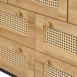 Swish Furniture Manila Black & Pvc Rattan Chest Of 7 Drawers Bedroom Storage Furniture - thumbnail 6