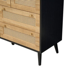 Swish Furniture Manila Black & Pvc Rattan Chest Of 7 Drawers Bedroom Storage Furniture - thumbnail 7