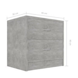 Vidaxl Bedside Cabinets 2 Pcs Concrete Grey 40X30X40 Cm Engineered Wood - thumbnail 7