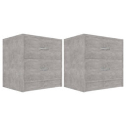 Vidaxl Bedside Cabinets 2 Pcs Concrete Grey 40X30X40 Cm Engineered Wood - thumbnail 2