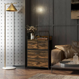 Homcom Bedroom Chest Of Drawers 4 Drawer Dresser W/ Shelf, Rustic Brown - thumbnail 9