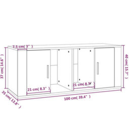 Berkfield Tv Cabinet Brown Oak 100X35X40 Cm Engineered Wood - thumbnail 9