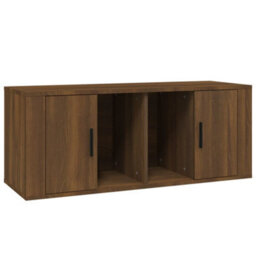 Berkfield Tv Cabinet Brown Oak 100X35X40 Cm Engineered Wood - thumbnail 2