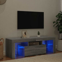 Berkfield Modern Tv Cabinet With Led Lights Grey Sonoma 120X35X40 Cm - thumbnail 4