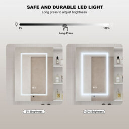 Keepreaper Sleek Wall-Mounted Bathroom Cabinet With 3-Color Led Mirror And Storage 70X70 Cm Bathroom Mirror Cabinet - thumbnail 6