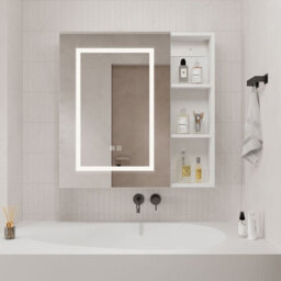 Keepreaper Sleek Wall-Mounted Bathroom Cabinet With 3-Color Led Mirror And Storage 70X70 Cm Bathroom Mirror Cabinet - thumbnail 2