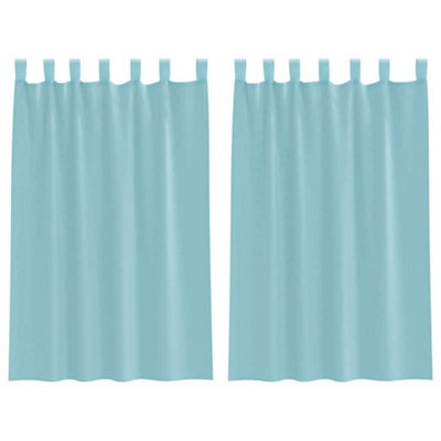 Berkfield Durable Voile Curtains With Loops 2 Pcs Turquoise 140X175 Cm
