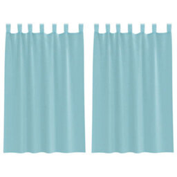 Berkfield Durable Voile Curtains With Loops 2 Pcs Turquoise 140X175 Cm