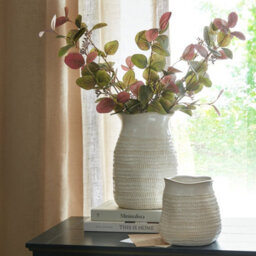 Tava Medium Hewn Ceramic Vase - Rustic Organic Decor Piece - thumbnail 5