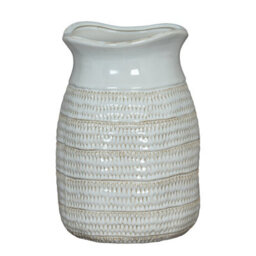 Tava Medium Hewn Ceramic Vase - Rustic Organic Decor Piece - thumbnail 1