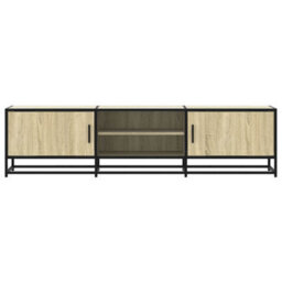 Berkfield Tv Cabinet Sonoma Oak 160X35X41 Cm Engineered Wood And Metal - thumbnail 4