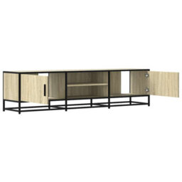 Berkfield Tv Cabinet Sonoma Oak 160X35X41 Cm Engineered Wood And Metal - thumbnail 7