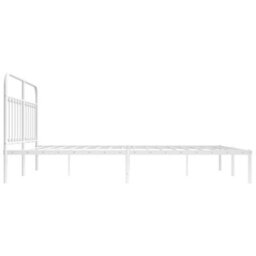 Berkfield Metal Bed Frame With Headboard White 183X213 Cm - thumbnail 7