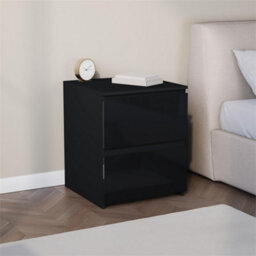 Black Modern Gloss Bedside Chest Of Drawers Storage - thumbnail 6