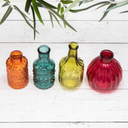 Annibells 4 Vintage Style Glass Bottles / Bud Vases (11060) - thumbnail 2