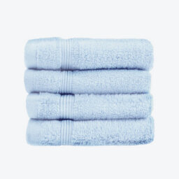 Allure Bath Fashions Luxury Zero Twist Egyptian Cotton 4 Pack Face Cloths - Baby Blue