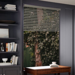 Lister Cartwright 50mm Woodgrain Fauxwood Venetian Blinds Windows Easy Fit Child Safety (Pewter, 90 Cm Width X 120 Cm Drop) - thumbnail 3