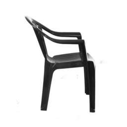 Simpa Solana Anthracite Plastic Garden Chairs - Set Of 4 - thumbnail 3