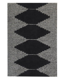 Beliani Cotton Area Rug 140 X 200 Cm Black And White Geometric Scandinavian Design With Protective Underlay