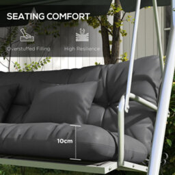 Outsunny Outdoor Back And Seat Cushion With Pillows, No Swing, Charcoal Grey - thumbnail 6