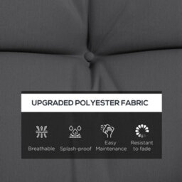 Outsunny Outdoor Back And Seat Cushion With Pillows, No Swing, Charcoal Grey - thumbnail 4