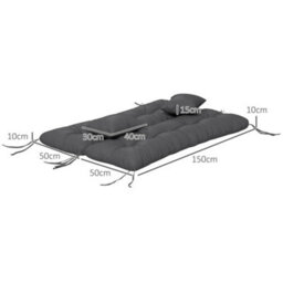 Outsunny Outdoor Back And Seat Cushion With Pillows, No Swing, Charcoal Grey - thumbnail 3