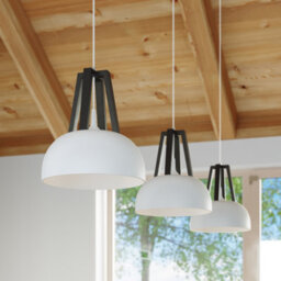Sollux Lighting Casco Steel & Wood White 1 Light Classic Pendant Ceiling Light - thumbnail 8