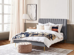 Beliani Bed Velvet Marville 140 X 200 Cm (Eu Double) Grey - thumbnail 2