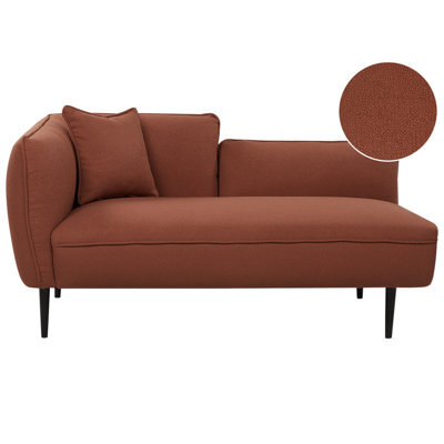 Beliani Left-Hand Chaise Longue Chevannes Boucle Dark Red - image 1