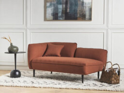 Beliani Left-Hand Chaise Longue Chevannes Boucle Dark Red - thumbnail 2