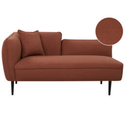 Beliani Left-Hand Chaise Longue Chevannes Boucle Dark Red - thumbnail 1