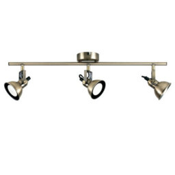 Valuelights Brunel Gold Ceiling Bar Spotlight And Gu10 Spotlight Led 5W Cool White 6500K Bulbs - thumbnail 1