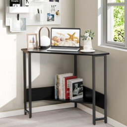 Corner Desk 90-Degree Triangle Computer Desk Laptop Desk W/power Outlet - thumbnail 5