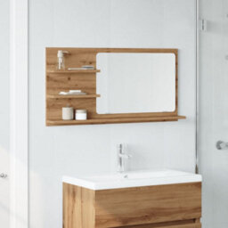 Berkfield Bathroom Mirror Cabinet Artisan Oak 90X11X45 Cm Engineered Wood - thumbnail 3