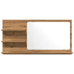 Berkfield Bathroom Mirror Cabinet Artisan Oak 90X11X45 Cm Engineered Wood - thumbnail 4