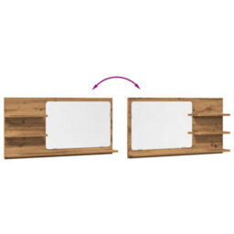Berkfield Bathroom Mirror Cabinet Artisan Oak 90X11X45 Cm Engineered Wood - thumbnail 7