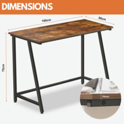 Rafaelo Mobilia Industrial Rustic Computer Desk 100Cm Wide - thumbnail 5