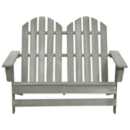 Berkfield 2-Seater Garden Adirondack Chair Solid Fir Wood Grey - thumbnail 2