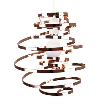 Valuelights Bensson Contemporary Copper Metal Double Ribbon Spiral Swirl Ceiling Light (D)30Cm - image 1