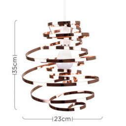 Valuelights Bensson Contemporary Copper Metal Double Ribbon Spiral Swirl Ceiling Light (D)30Cm - thumbnail 6