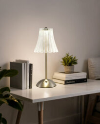 Harper Living Rechargeable Table Lamp Satin Nickel, Led Desk Lamp Battery Operated, 3 Colours & Dimmable, Cordless - thumbnail 6