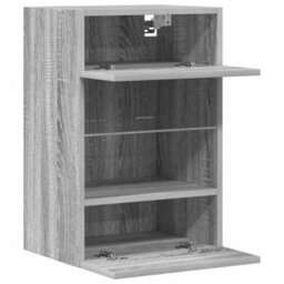 Berkfield Wall Cabinets With Led Lights For Tv 2 Pcs Grey Sonoma 40X30X60.5 Cm - thumbnail 7