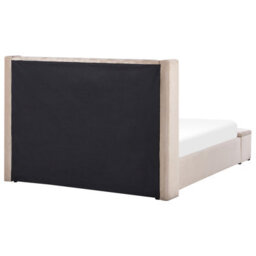 Beliani Bed With Storage Bench Velvet Noyers 160 X 200 Cm (Eu King Size) Beige - thumbnail 7