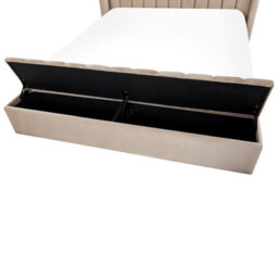 Beliani Bed With Storage Bench Velvet Noyers 160 X 200 Cm (Eu King Size) Beige - thumbnail 8
