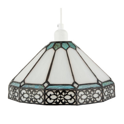Happy Homewares Chic 1920S Shabby Chic Pendant Light Shade With Metal Scrollwork Decor - image 1