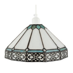 Happy Homewares Chic 1920S Shabby Chic Pendant Light Shade With Metal Scrollwork Decor - thumbnail 1