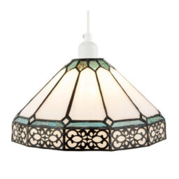Happy Homewares Chic 1920S Shabby Chic Pendant Light Shade With Metal Scrollwork Decor - thumbnail 2