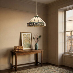 Happy Homewares Chic 1920S Shabby Chic Pendant Light Shade With Metal Scrollwork Decor - thumbnail 6