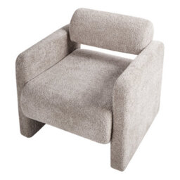 Beliani Armchair Hallsberg Boucle Taupe - thumbnail 4
